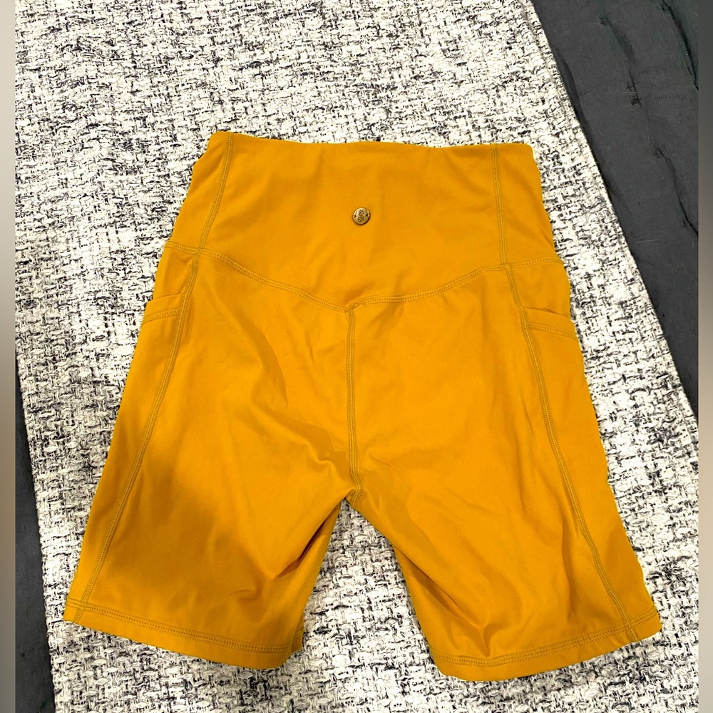 Love Fitness mustard bike shorts